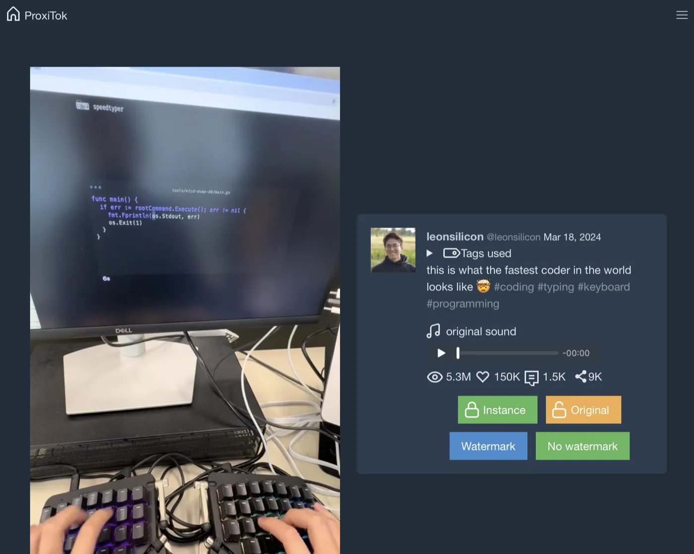 Watching a TikTok video outside of TikTok.